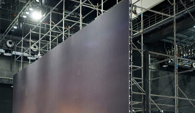 Led,Wall,Standing,On,Stage,Installation,Yet,To,Be,Completed